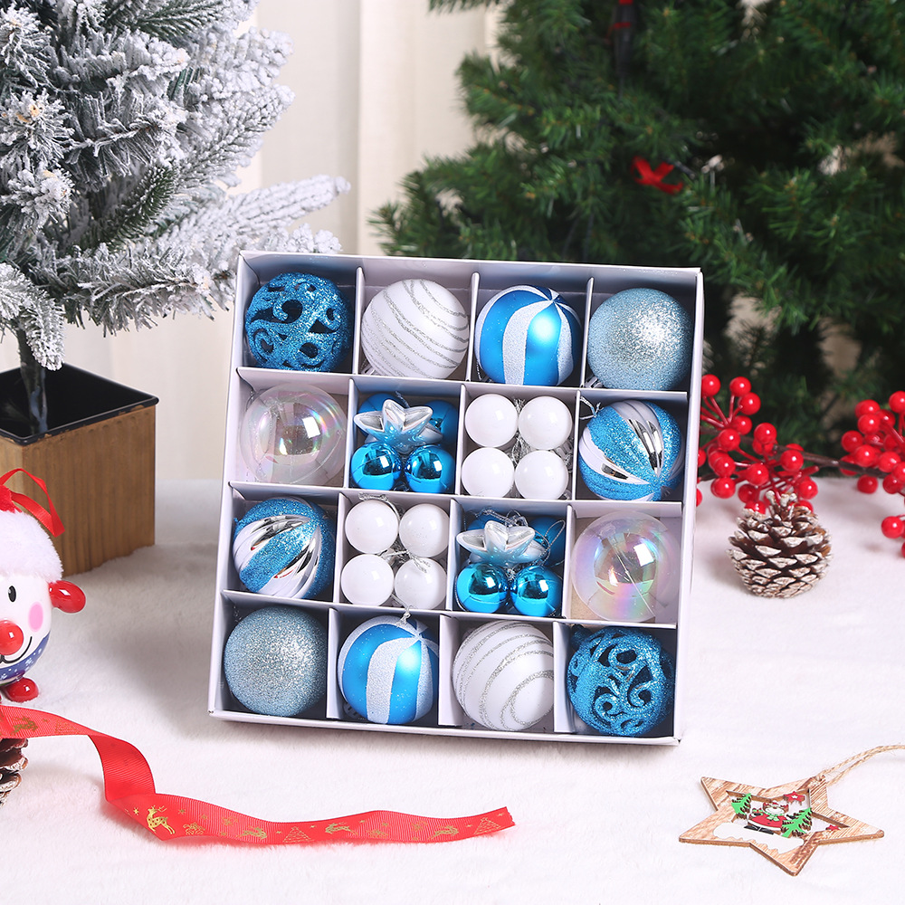 Cross-border Hot Selling Christmas Decoration Electroplated Ball Display Box Christmas Tree Decoration Hanging Ball Colorful Christmas Decoration Ball