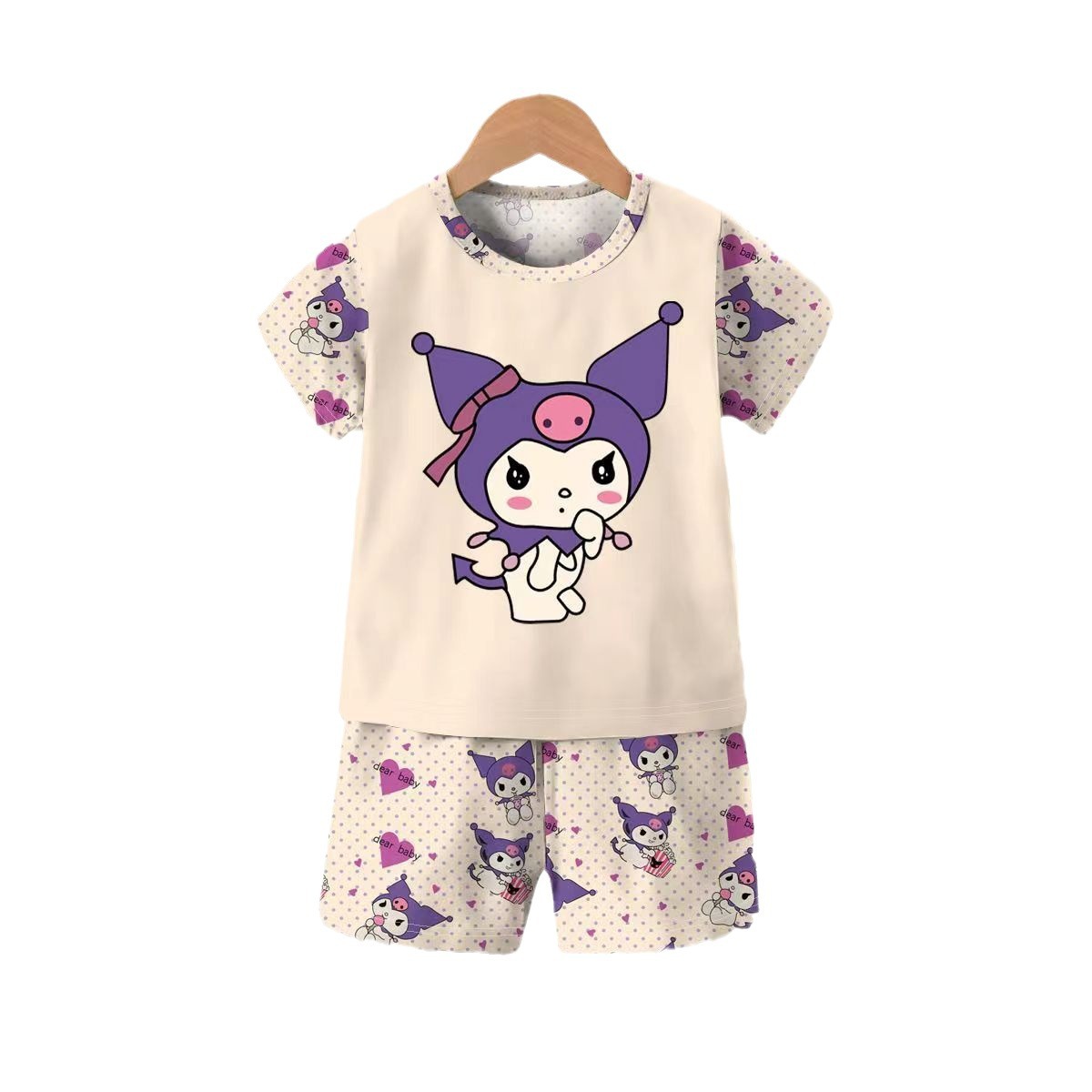 2024 new children's pajamas girls' spring and summer girls' short-sleeved thin air conditioning clothes little girls' homewear suit