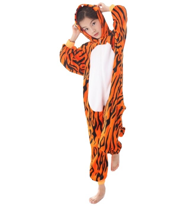 Children's Tigger baby cartoon animal one-piece pajamas winter flannel children's romper homewear