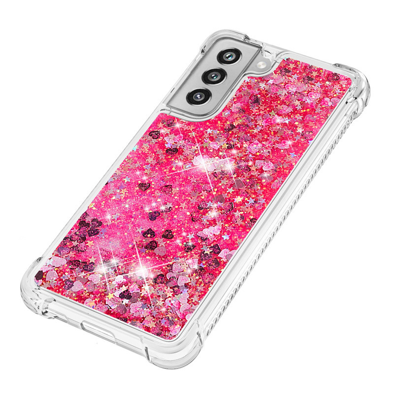 For Samsung S21FE mobile phone case A32 5G anti-fall quicksand small love protective cover NOTE20 a generation of hair