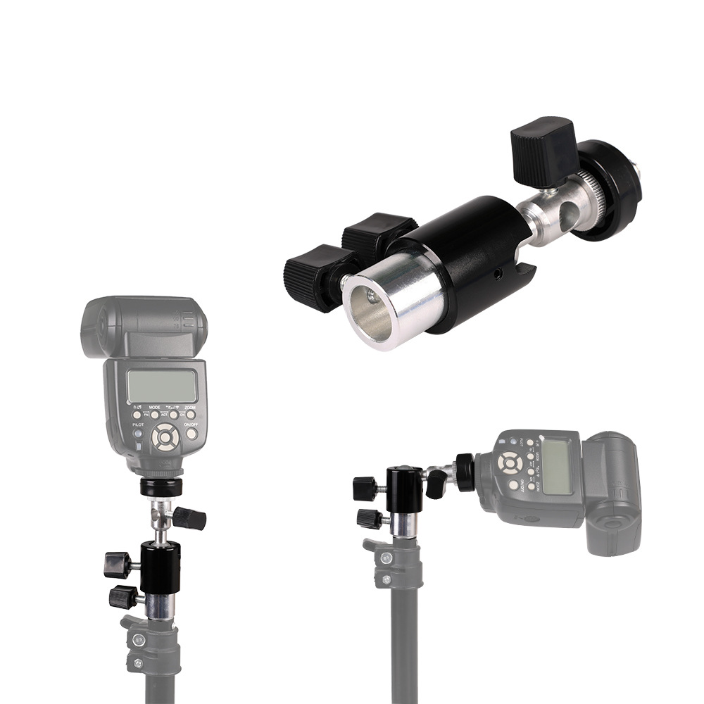 Camera flash lamp base with umbrella hole can be connected with soft umbrella tripod conversion connector EBCDH type hot shoe lamp holder