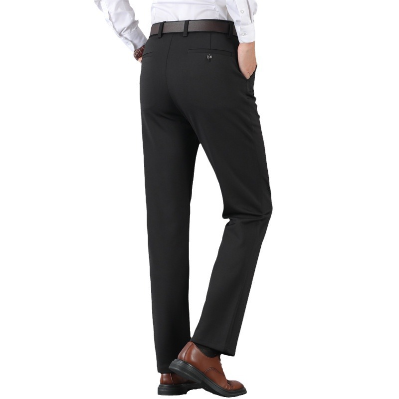 Cross-border Thin Ice Silk Pants for Summer Middle-aged and Elderly Casual Pants Long Pants Middle-aged Men's Pants Stretch Dad's Wear