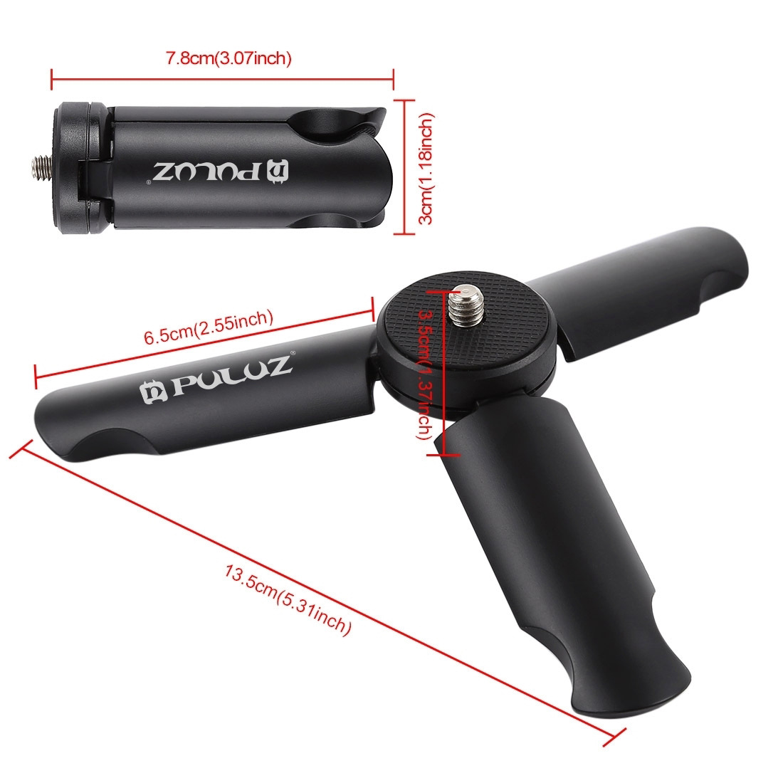 PULUZ fat cow mobile phone lazy stand desktop mini folding multi-function small tripod + mobile phone clip