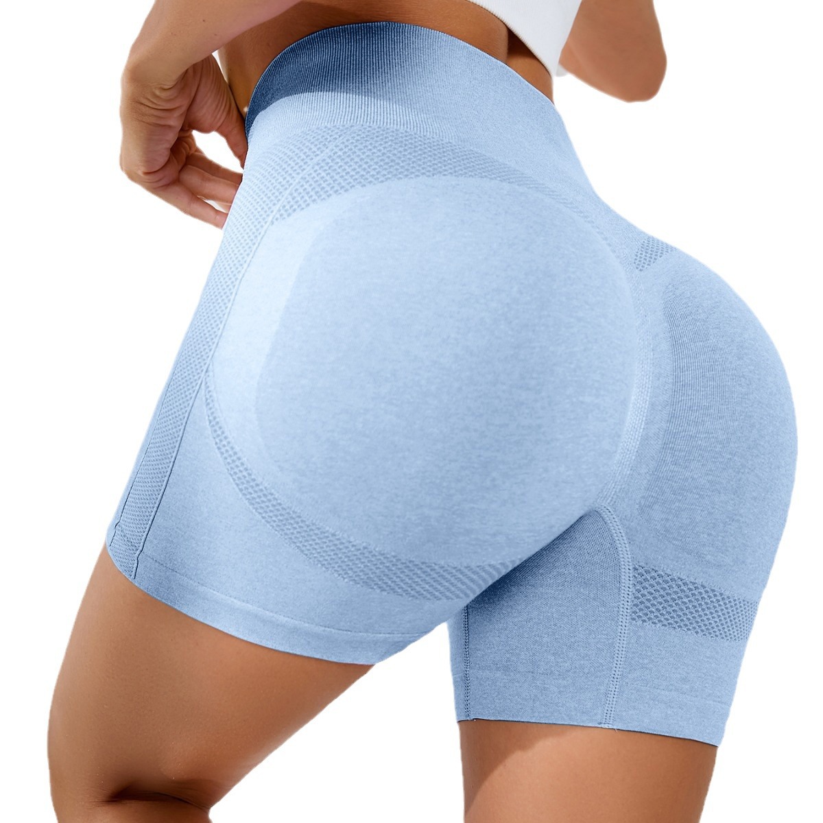 Cross-border TK Seamless Sports High Waist Yoga Pants Peach Hip Tight Shorts Fitness Pants Running Pants Quick-dry Women