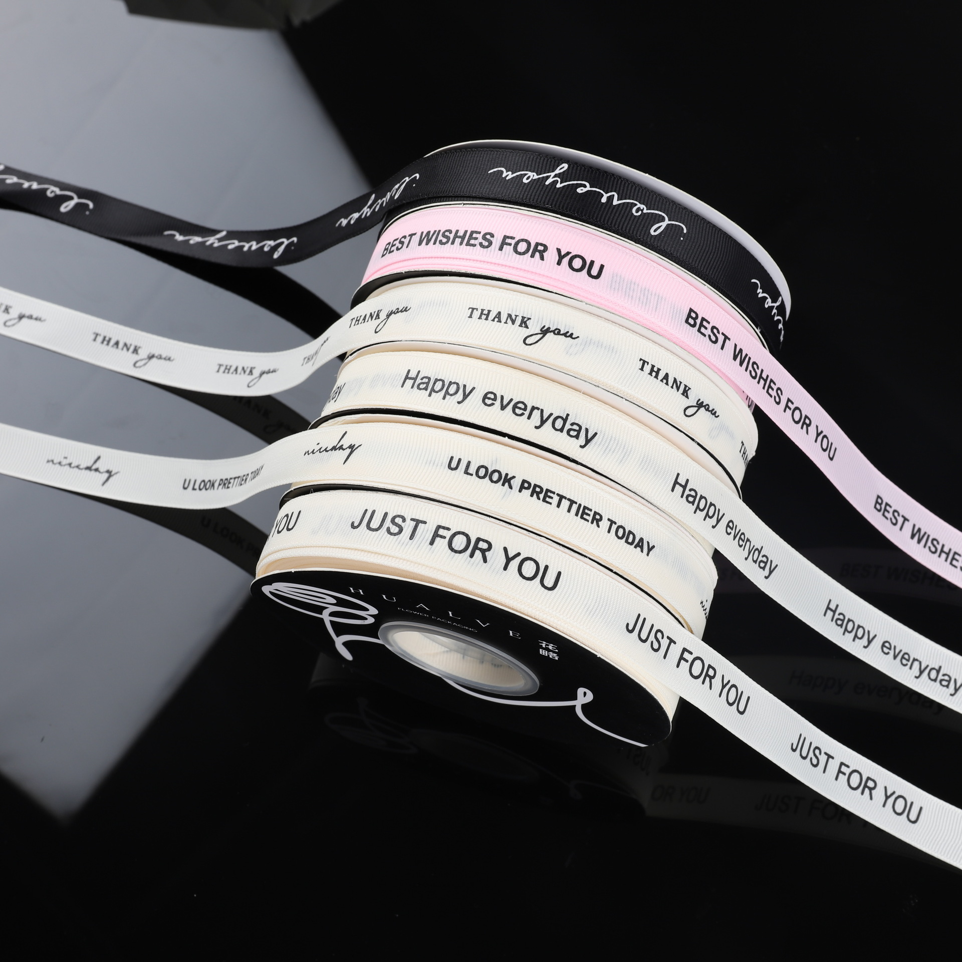Ins Style White Thread Flower bouquet Gift Box Ribbon Floriculture Packaging Gift Strap Internet Celebrity Simple Ribbon 1.5cm