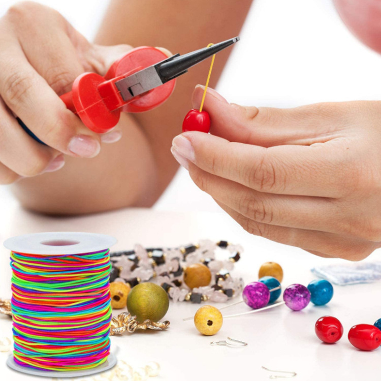 Factory direct supply cross-border 1.0mm colorful elastic rope multi-core elastic line personal DIY beaded text play crafts
