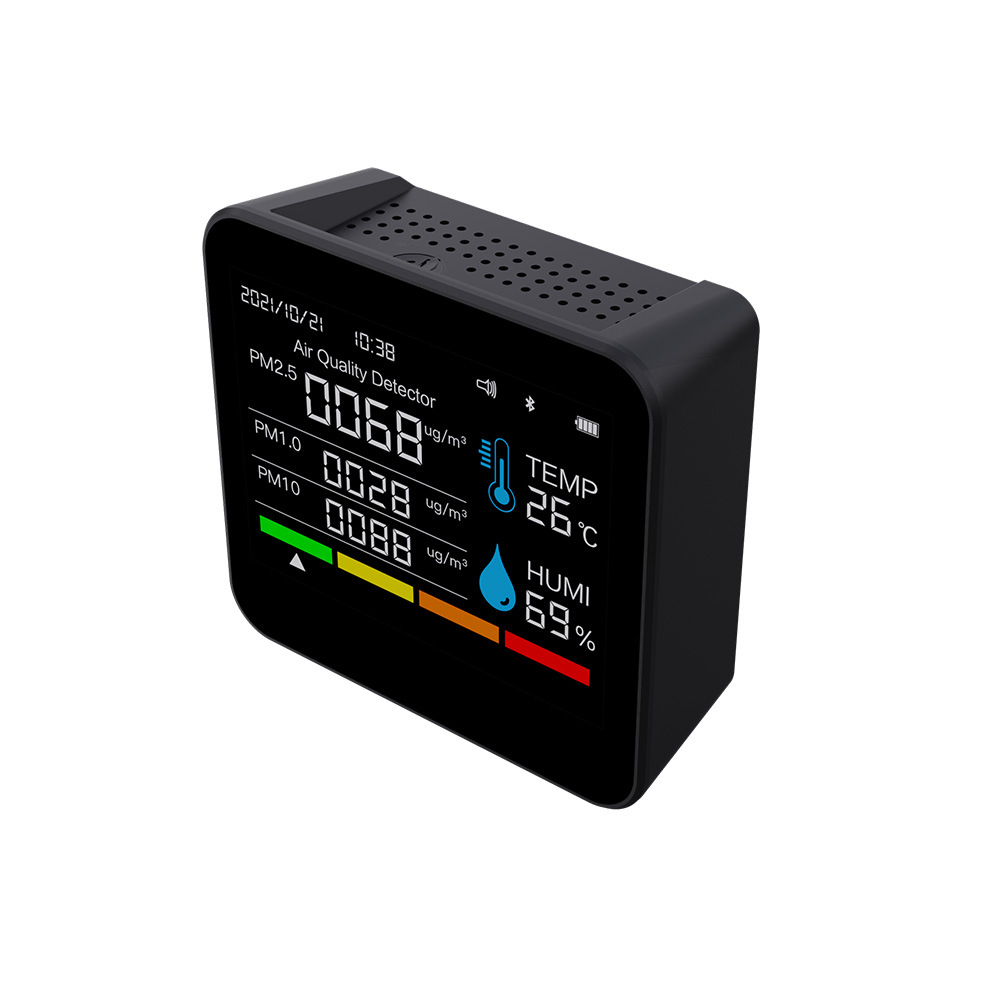 9 in 1 carbon dioxide detector pm2.5 pm1.0 formaldehyde detection TVOC detector temperature and humidity CO2 Bluetooth