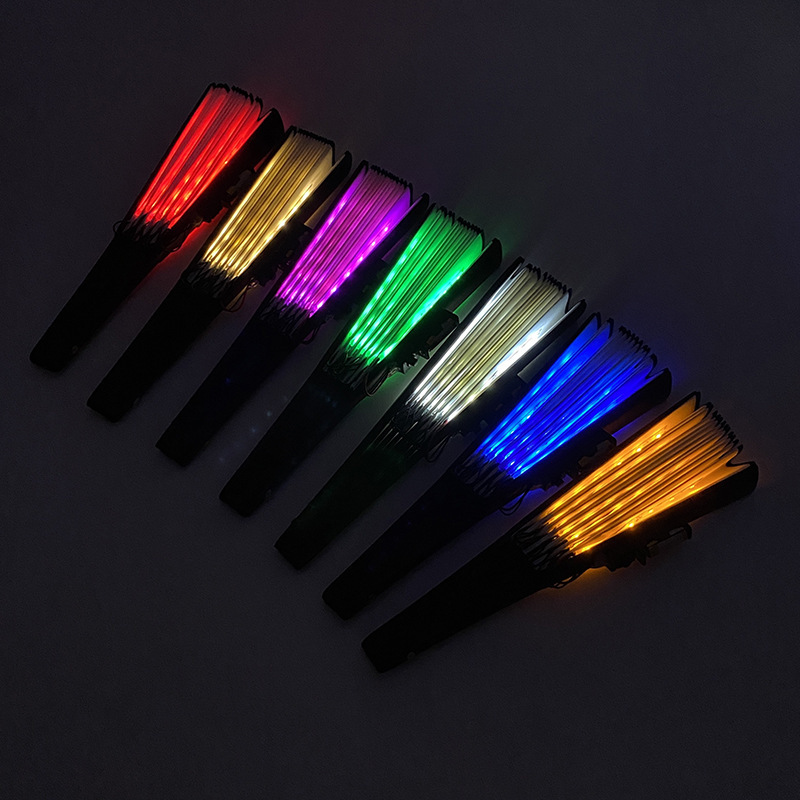 8インチ発光扇子夜光自慢led発光折りたたみ扇風機バートランポリンクラブパーティー舞台雰囲気道具|undefined