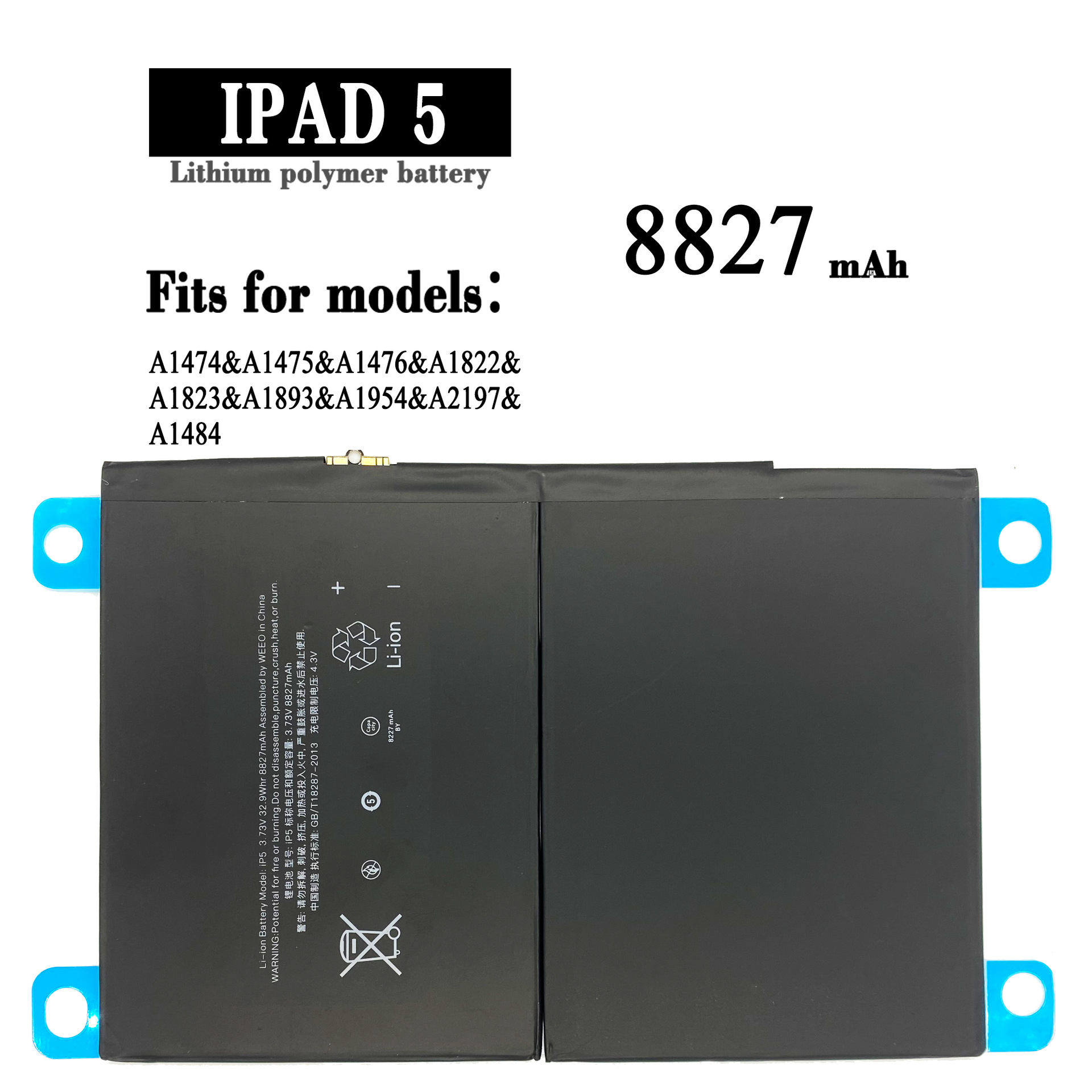Suitable for Apple Apple Apple iPad air1 Generation 2 Generation 3 generation tablet battery IPAD Air5 large capacity lithium battery