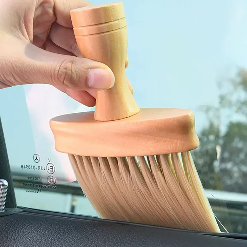Car interior cleaning tools air conditioning air outlet cleaning brush car washing brush car interior gap dust removal solid wood brush