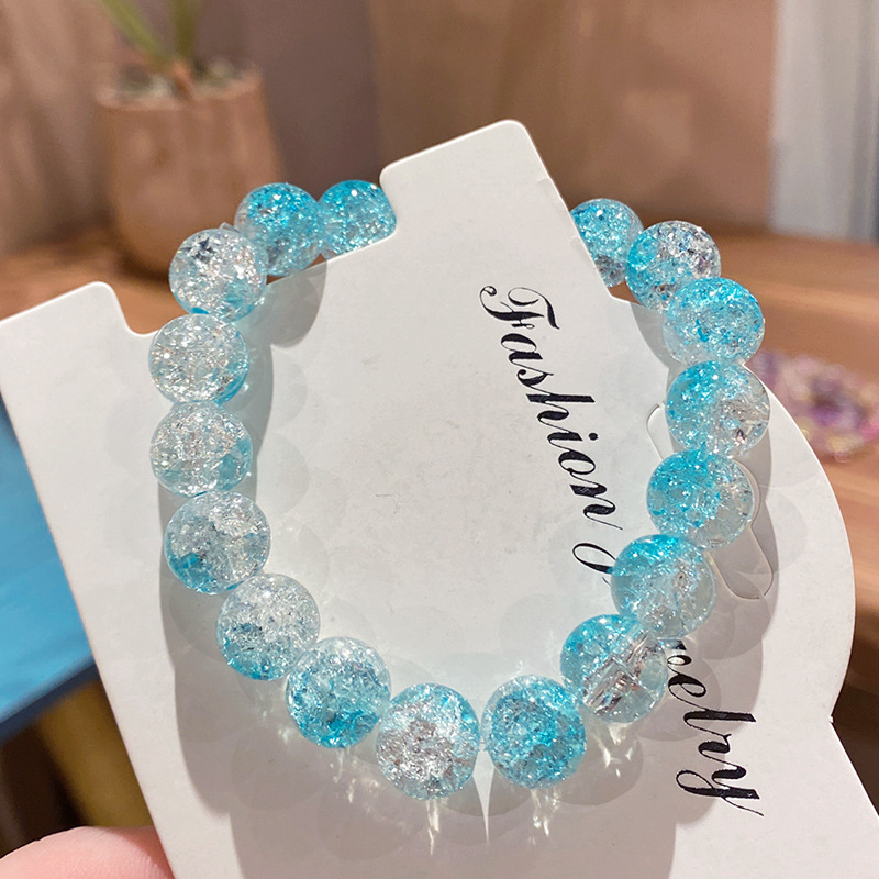 New broken beads ice through two-color bracelet student plate play bracelet wholesale send girlfriends Children's Day small gifts around the finger soft