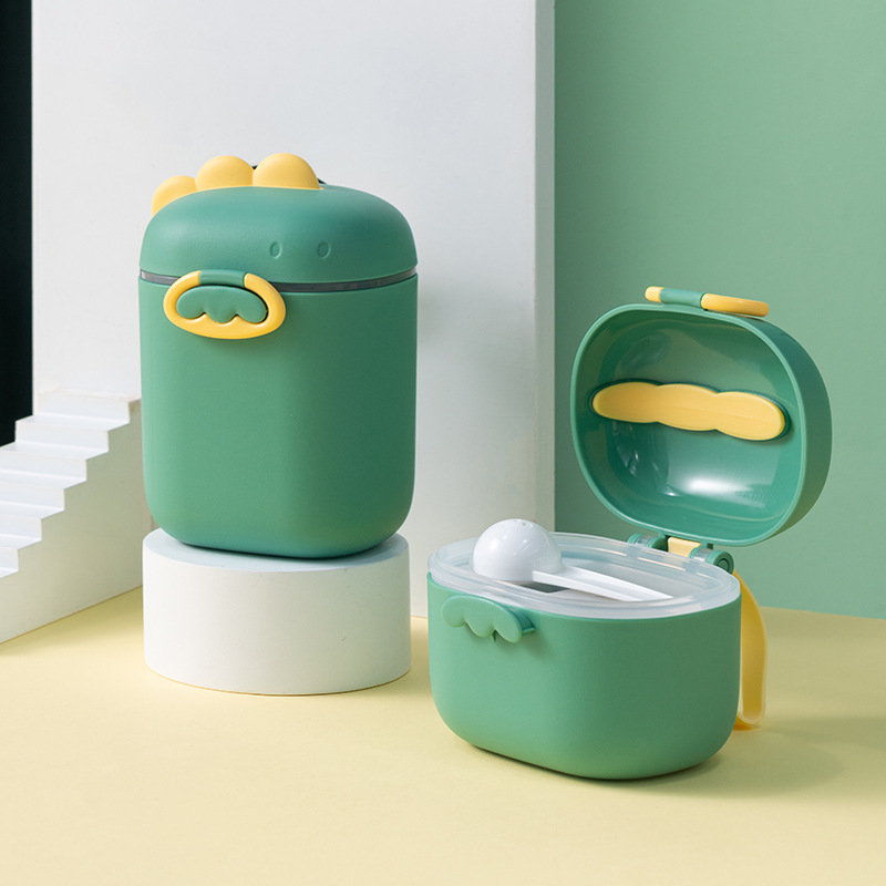 Moe Fun Dinosaur Baby Milk Powder Box Portable Out Large Capacity Milk Powder Snacks Sub-pack Storage Jar Milk Powder Box