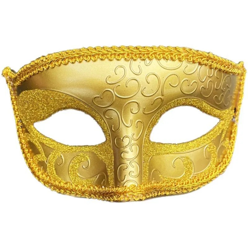 Halloween mask half face men's black handsome mask masquerade adult party lace sexy mask female