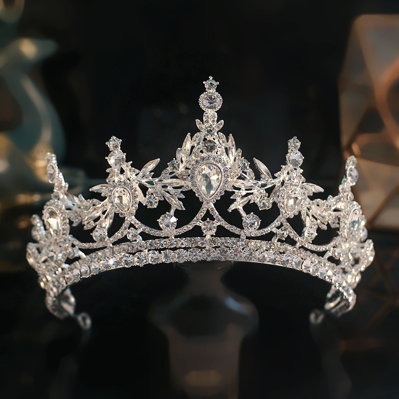 2022 Bridal Crown Headwear Super Fairy Style Diamond-studded Wedding Accessories Cross-border European and American Crystal Crown Wedding Headwear