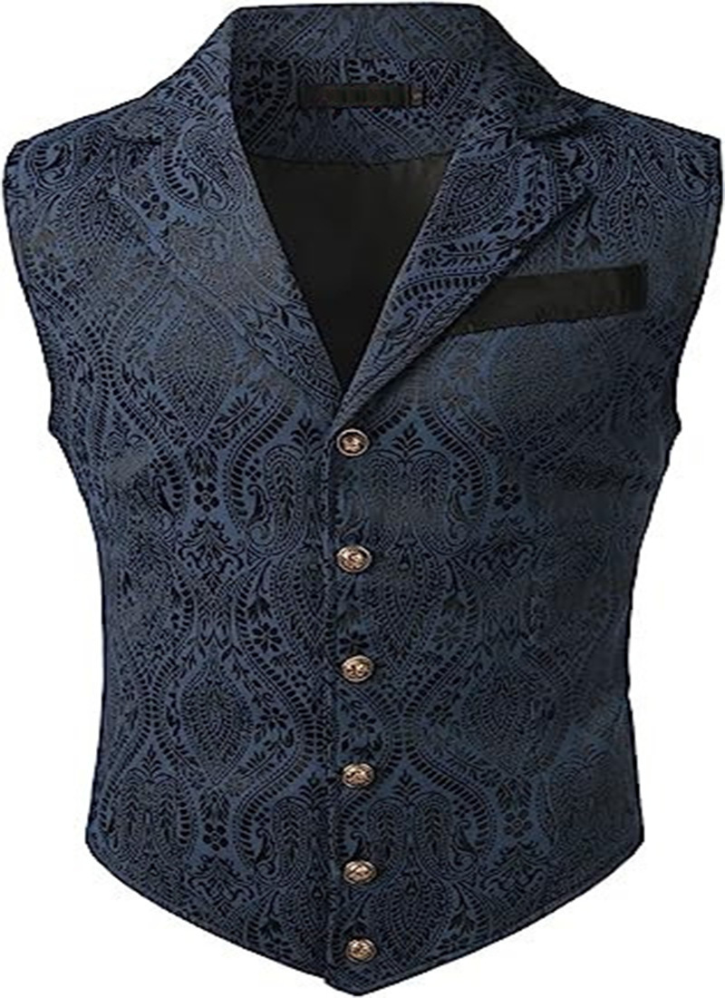 2024 Cross-border Men's Business Suit Vest Fashion British Vintage Vest Casual Suit Slim Vest in stock