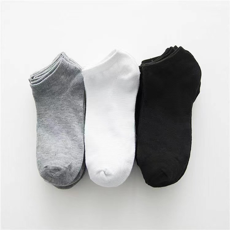 黒と白の灰色の平板の船の靴下の純色の四季の薄いタイプの靴下は汗を吸います。|undefined