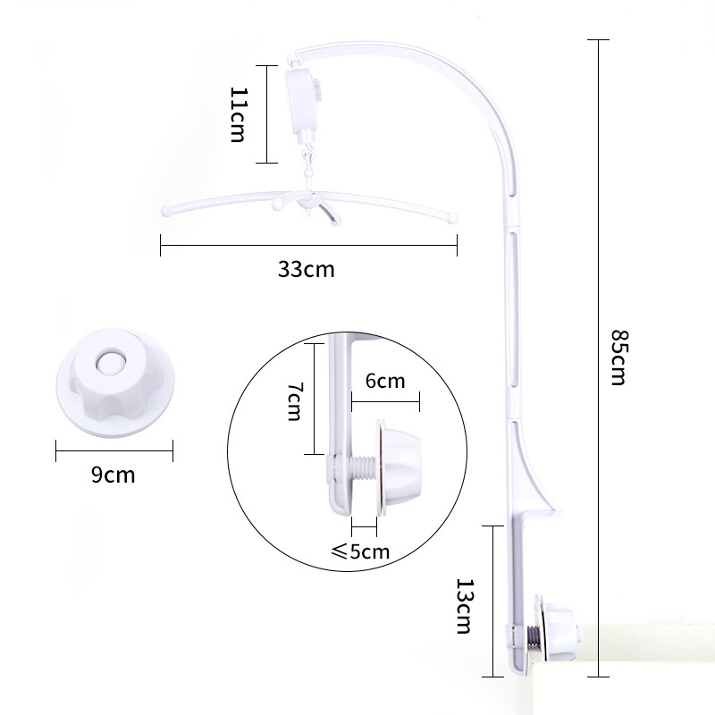 in stock cross-border newborn crib bell bracket double hole adjustable bed bell plastic bracket bottom clip fixed
