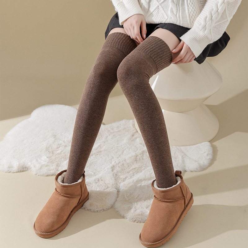 Women's socks autumn and winter warm knee pads leggings versatile fashion warm cotton socks long over-the-knee socks wear-free long pants