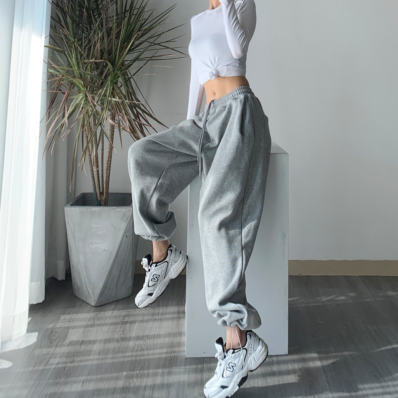 [Original Quality Rice] Spring and Autumn Loose Wide Leg Sports Pants Summer European and American ins Casual Pants Women's Fashion