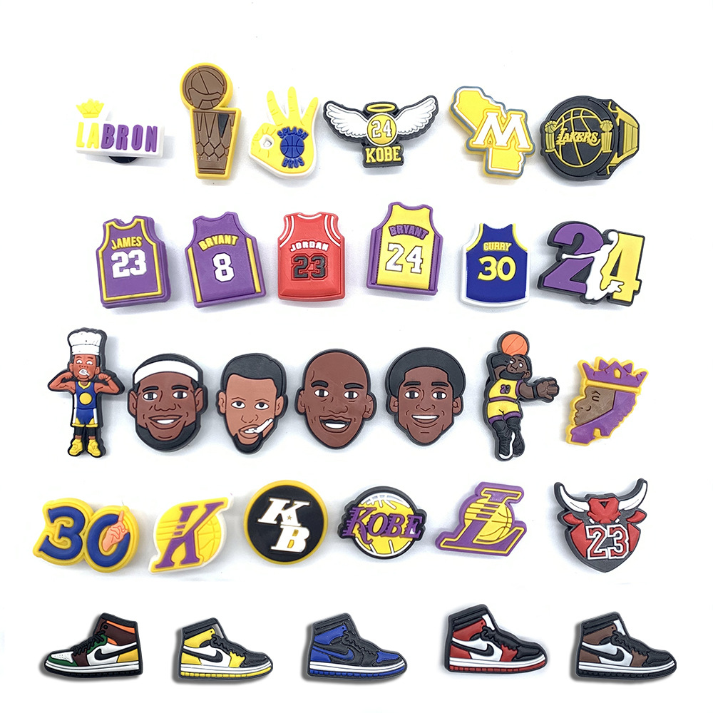 Basketball NBA sneakers flower shoe buckle hole shoes accessories croc Lakers Stephen Currypvc Kobe