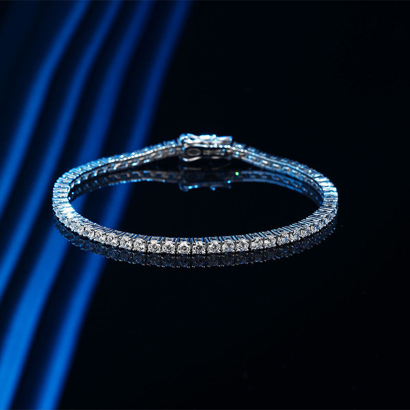 2.5mm6分莫桑ドリルブレスレットins小衆デザイン2023新型シンプル純銀軽贅沢女性誕生日プレゼント|undefined