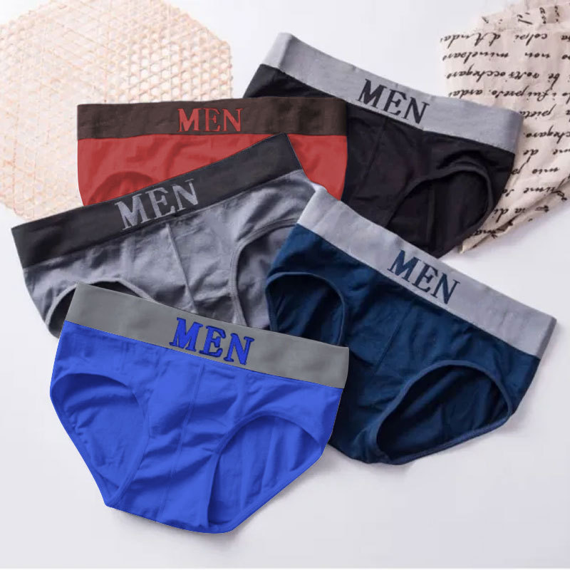 men's underwear color contrast waist trend seamless letters comfortable breathable Sports men's briefs foreign trade manufacturers