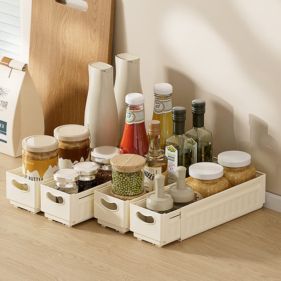Retractable Cabinet Storage Box Drawer Type Snack Sundries Organizer Clothes Storage Box Deep Cabinet Right Angle Storage Box