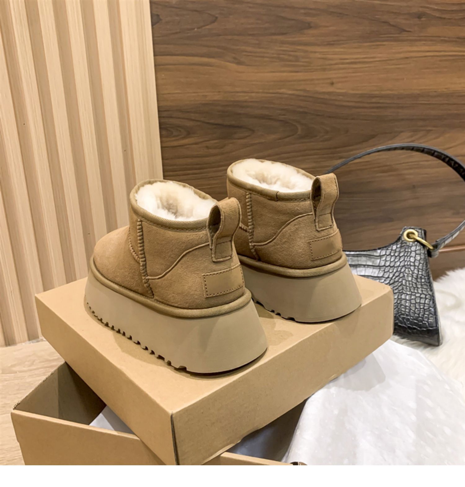 Snow Boots women's platform thick-soled outer wear 2023 Winter new fur integrated waterproof non-slip warm cotton shoes_voghion.com
