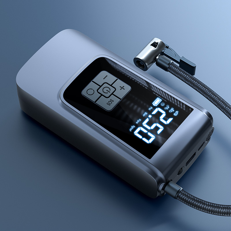 New portable car air pump intelligent digital display air pump bicycle tire basketball electric air pump barrel