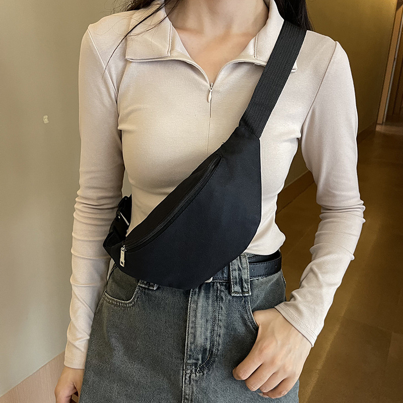 Large Capacity Canvas Waist Bag Men's Casual Sports Chest Bag Outdoor Portable Mobile Phone Bag Cashier Stall Crossbody Bag for Women