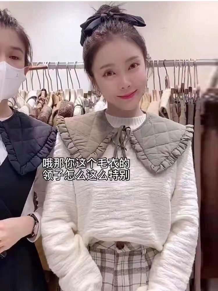 South Korea Dongdaemun 2021 spring new shawl outer wear thickened cotton fake collar niche shawl cute women