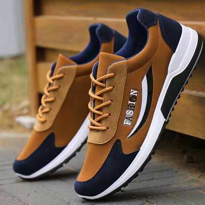 Casual Shoes Men's 2023 New Men's Travel Shoes Breathable Comfortable Men's Shoes Low-top Lace-up Korean Fashionable Men's Shoes