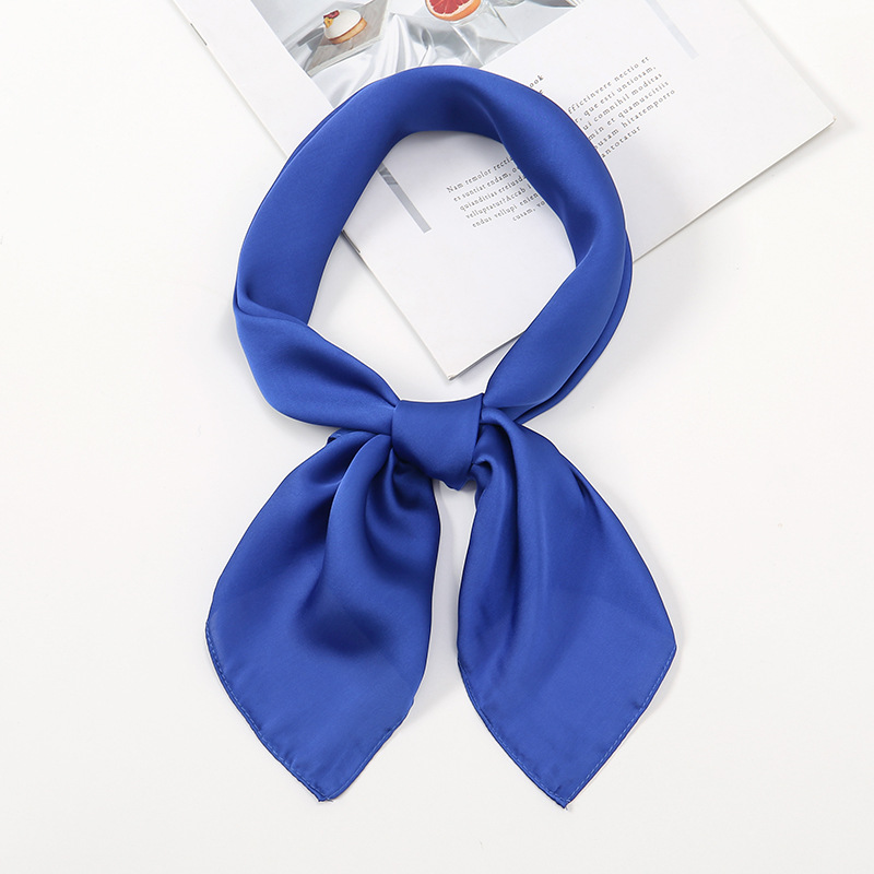 Summer Thin Scarf Clear Color Plain Elegant Small Square 70 Medium Square Scarf Plain Silk Scarf Satin Square Scarf