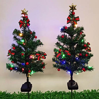 Cross-border explosions solar Christmas tree lights outdoor floor lights decorated Christmas garden courtyard Christmas tree lawn lights