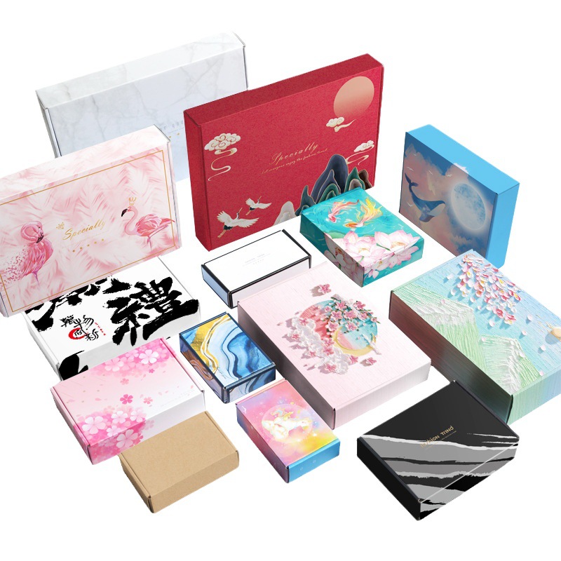 Flying machine box color express box box paper box in stock jewelry box small batch clothing packaging box flying machine box
