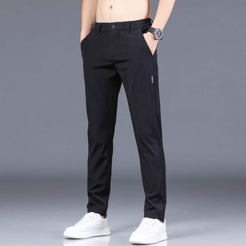 Men's Casual Pants Summer Thin Ice Silk Men's Pants Straight Pants Men's Pants Summer Thin Men's New Fashion Casual