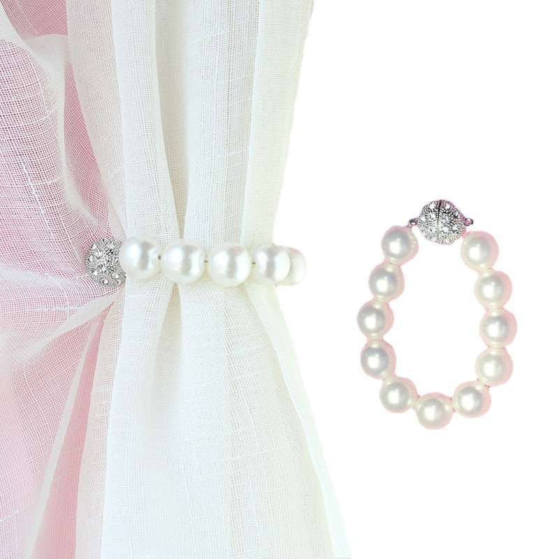 Creative curtain buckle curtain strap ABS Pearl magnet curtain Buckle tied curtain rope strap rope punch-free