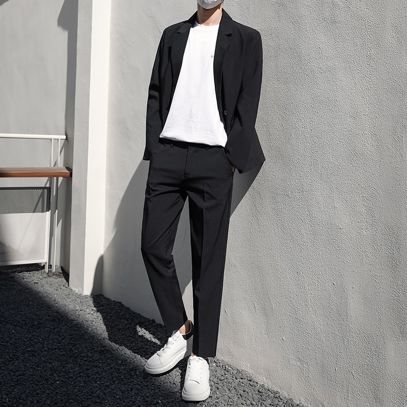 Casual Suit Jacket Men's Spring and Autumn Loose dk Uniform Jacket Korean Fashionable Men's Suit Yuppie Handsome Small Suit