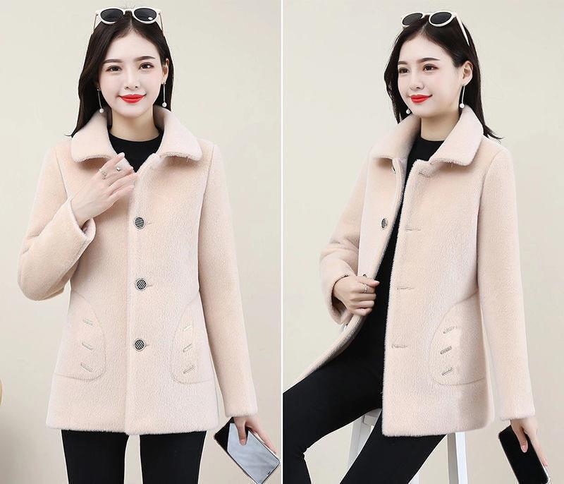 2022 Winter New Thickened Lamb Wool Coat Women's Large Size Korean-style Slimming Fur One-piece Particles Velvet Coat_voghion.com