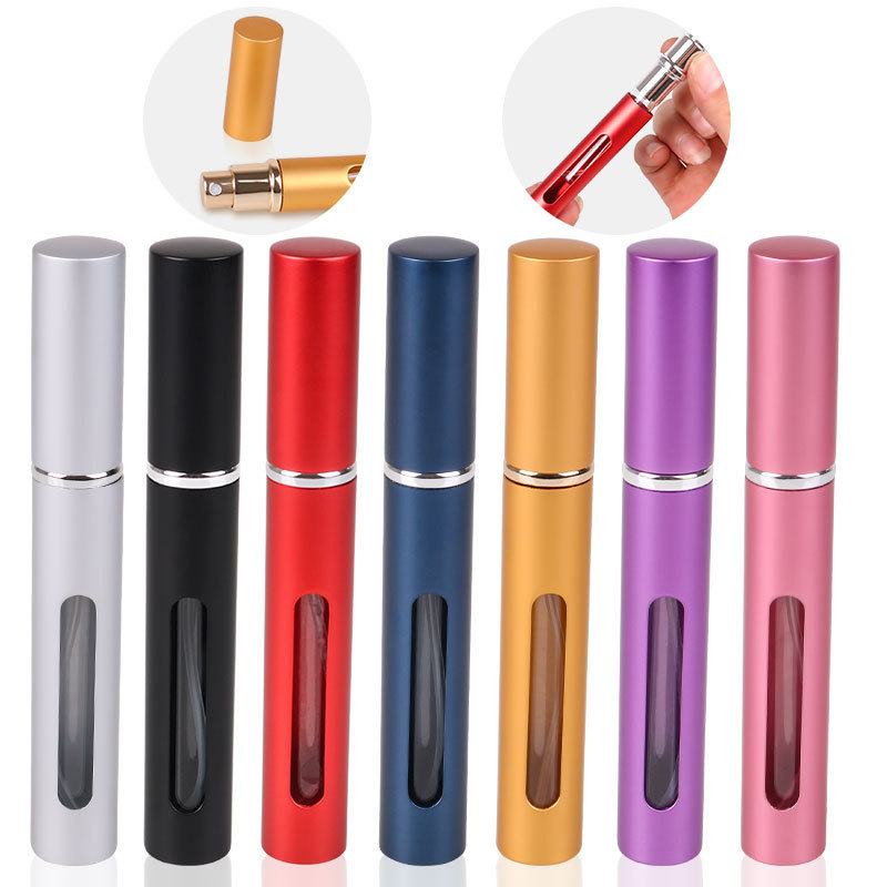 5ml 10ml aluminum perfume bottle glass perfume split bottle spray fine mist spray bottle portable empty bottle wholesale