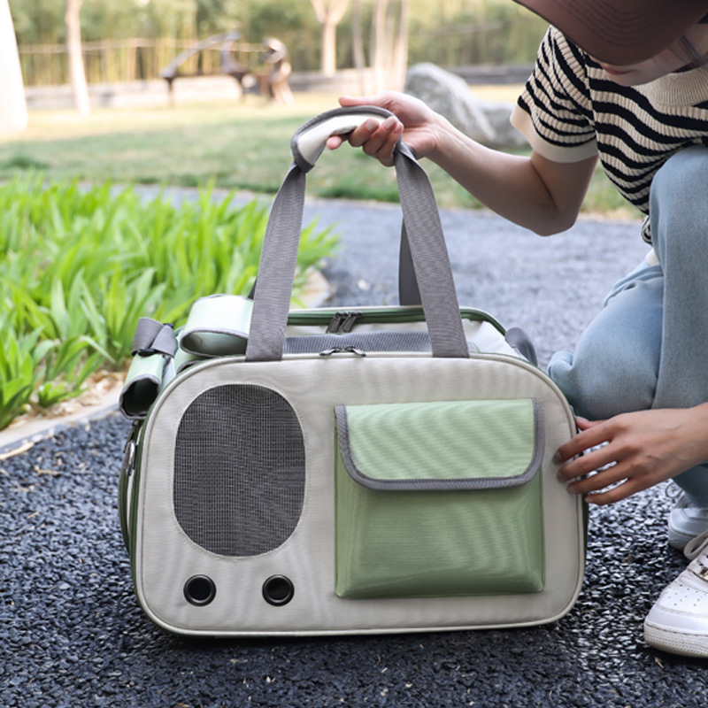 Pet breathable cat bag foldable adjustable length cat out handbag shoulder bag pet supplies wholesale