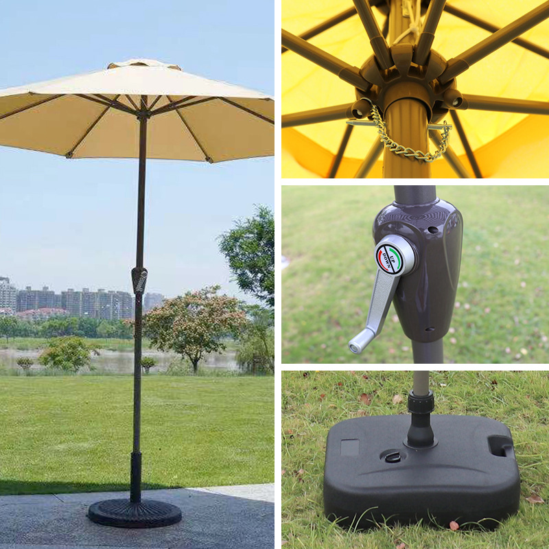 Outdoor Umbrella Hand-cranked Middle Column Iron Umbrella Courtyard Umbrella Commercial Engineering Special Advertising Umbrella Summer Villa Courtyard Sunshade Umbrella