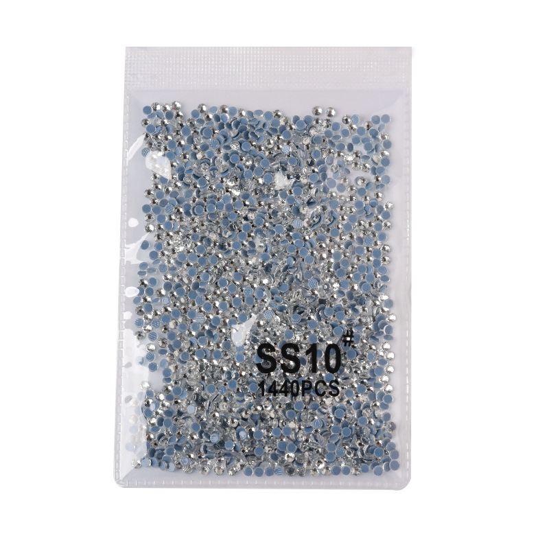 1440 nail mesh flat bottom rhinestones can't drop bottom Austrian Diamond White AB transparent round large glass diamond jewelry