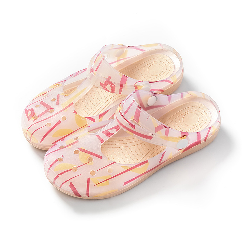 Summer New Cave Shoes Women Sandals Flat Jelly Shoes Beach Shoes Slip-resistant Baotou Women Sandals Wholesale