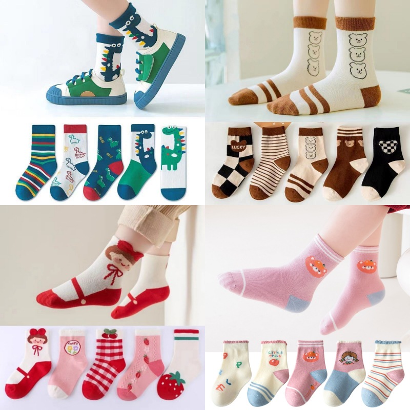 [A generation of hair] children's socks autumn and winter new mid-tube cartoon boys and girls baby big children's spring and autumn socks