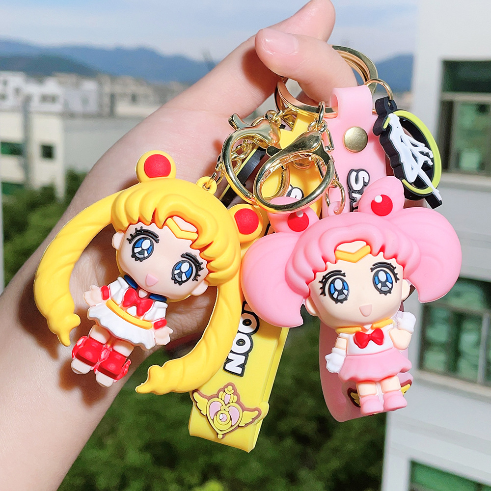 Sailor Moon Cartoon Key Chain Couple Bag Pendant Key Pendant Moon Hare Doll Car Keychain
