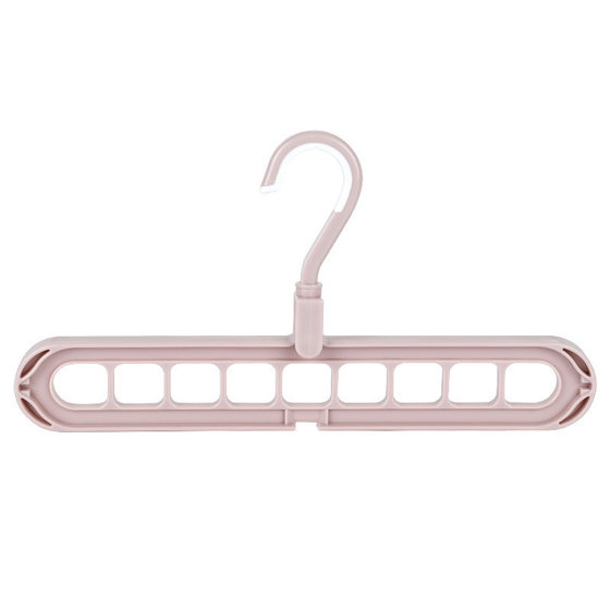 Nine-hole Hanger Internet Celebrity Multifunctional Foldable Magic 9-hole Hanger Creative Shake Tone Same Style Plastic Storage Rotating