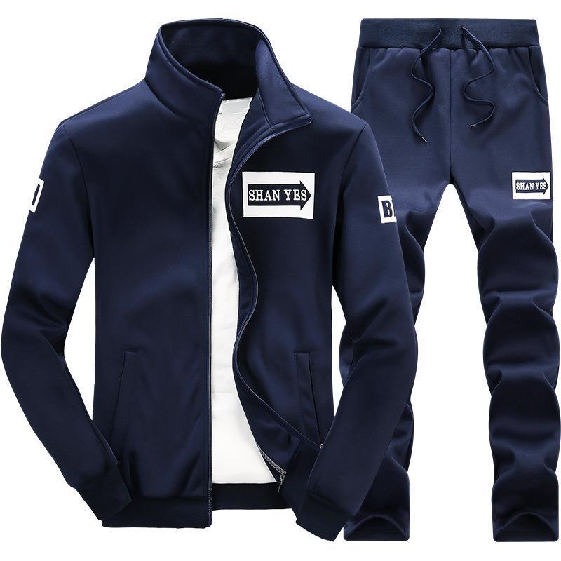 Spring and Autumn Men's Casual suit Youth Outdoor Sportswear Couple's Sweater Women's Running Clothes Middle-aged Two-piece Set Men's