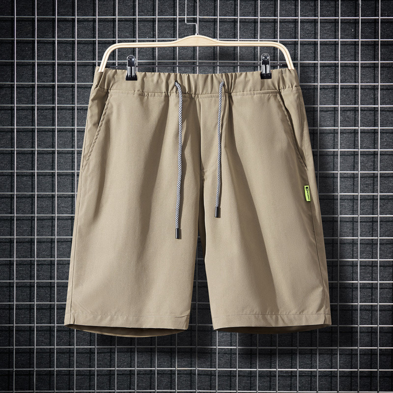 2023 Cross-border Summer Men's Loose Solid Color Five-point Pants Men's Large Size Beach Shorts Men's Casual Sports Five-point Pants