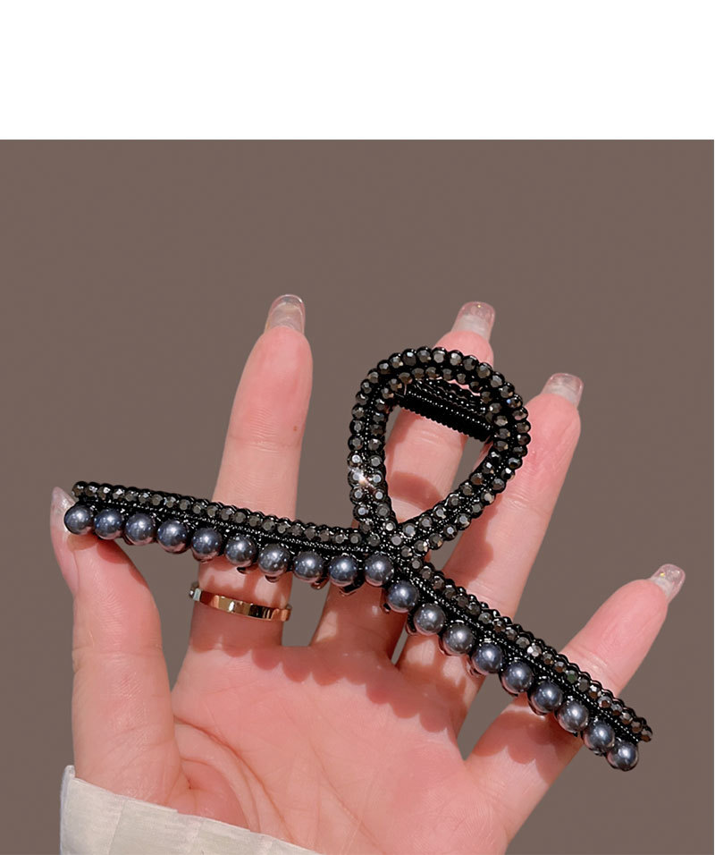 Autunno e inverno Nuovo Nero forcina per capelli da donna di alta qualità senso posteriore della testa piastra per capelli grande clip di squalo temperamento copricapo_voghion.com